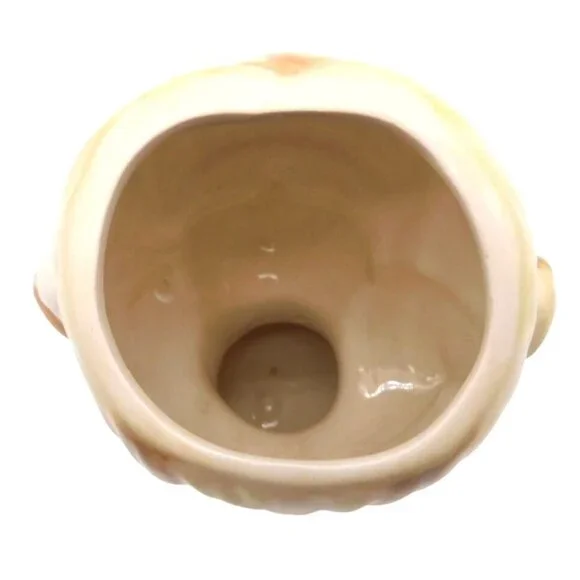 Ceramic Lady Head Vase Phone Telephone Girl Blonde Hair Planter 6" FLAW - Picture 5 of 7